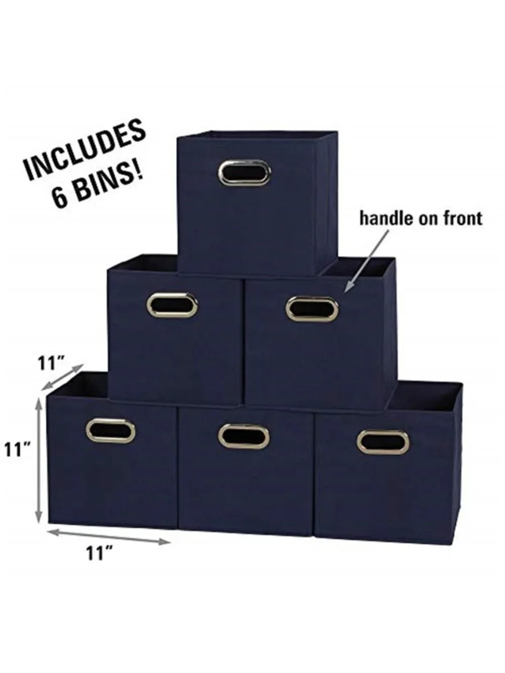 6 Pieces Fabric Storage Bins 6 Piece Set Strong Poly-Woven Fabric